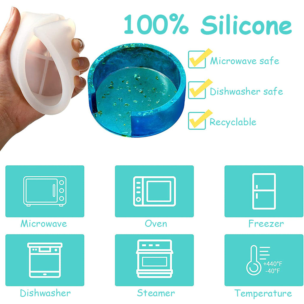 HASTHIP 5pcs Coaster Resin Moulds Set Silicone Coaster Storage Box Mould, Silicone Epoxy Pouring Mould for DIY Art Craft Coasters HASTHIP 5pcs Coaster Resin Moulds Set Silicone Coaster Storage Box Mould, Silicone Epoxy Pouring Mould for DIY Art Craft Coasters